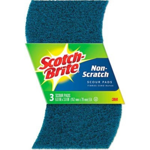 3M Scotch-Brite Non-Scratch Scour Pads, Size 3 X 6, Blue, 10/Carton 62310